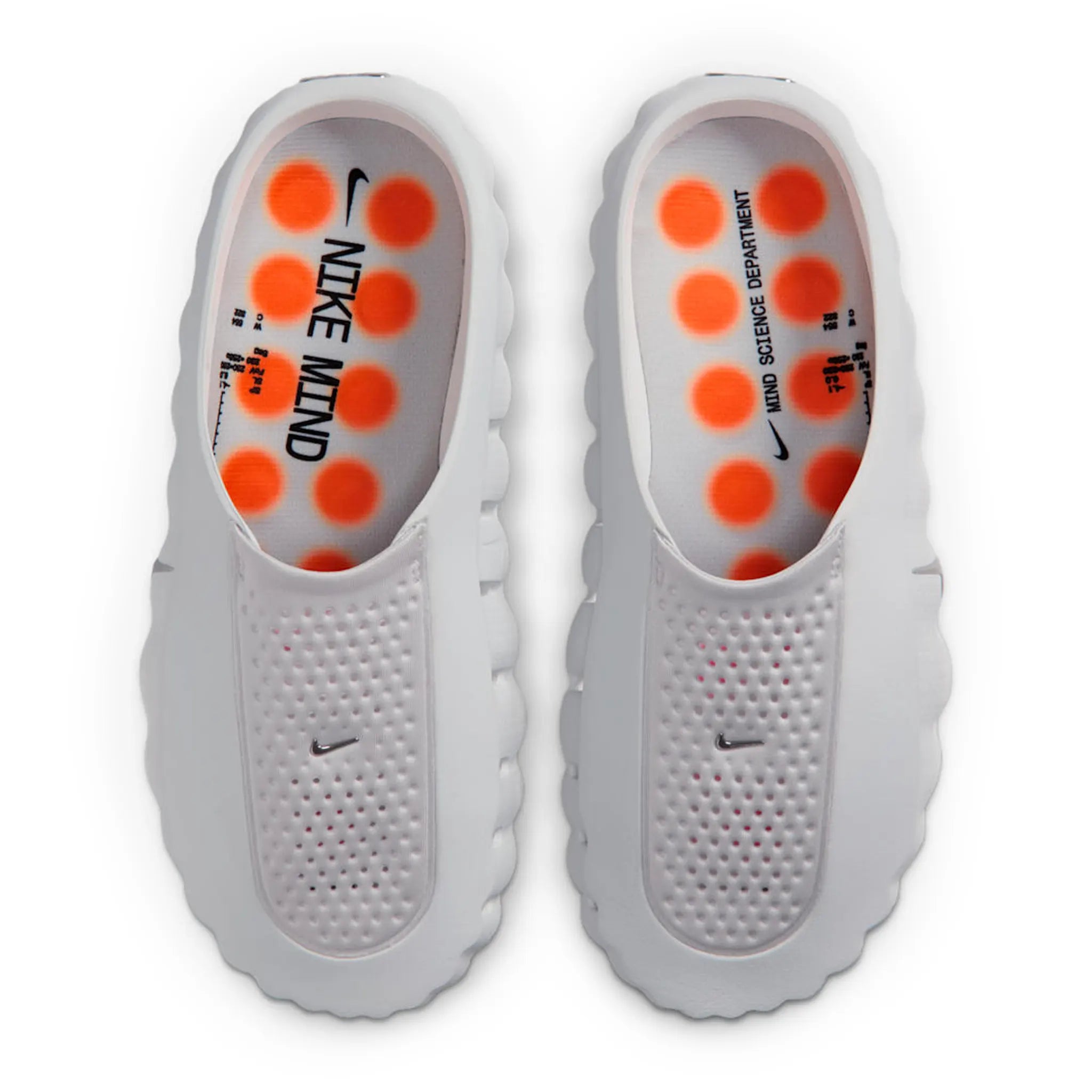 Upper View of Nike Mind 001 Pregame Light Smoke Grey Mules (W) HQ4309-003